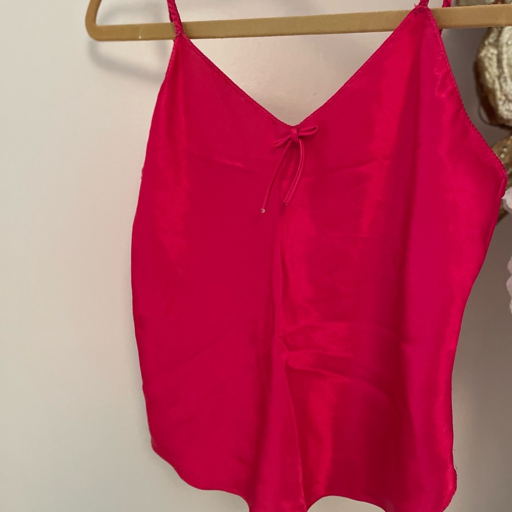 Elegant Pink Satin Camisole Top